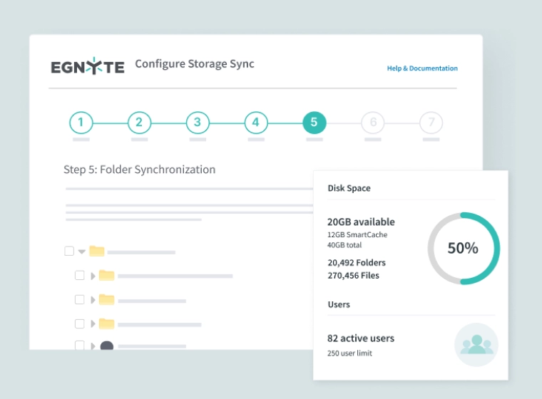 Egnyte AEC folder sync and storage dashboard